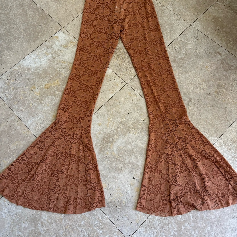 NWT We Are HAH by Free People Copper lace bellbottoms with a skirt. Med - Picture 12 of 14